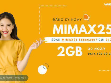 Cách đăng ký 4G Viettel 1 tháng 25K có 2Gb data tốc độ cao