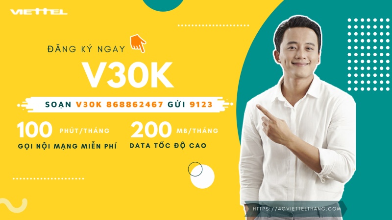 Cú pháp đăng ký gói cước V30k Viettel