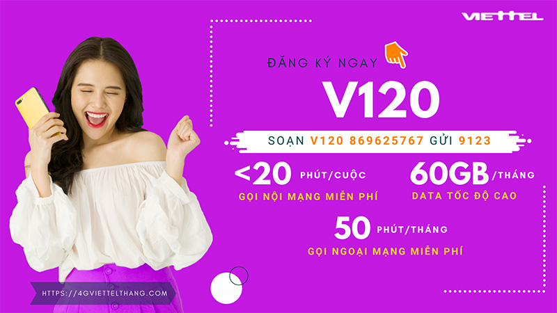 Cú pháp đăng ký gói V120 Viettel