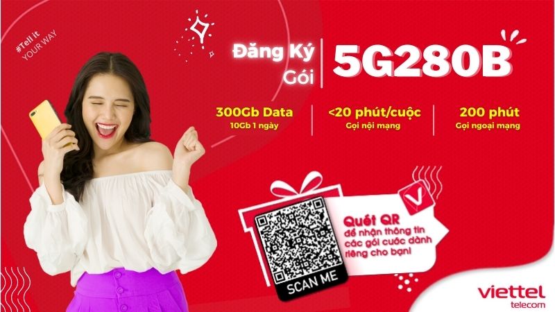 Gói 5G280B Viettel