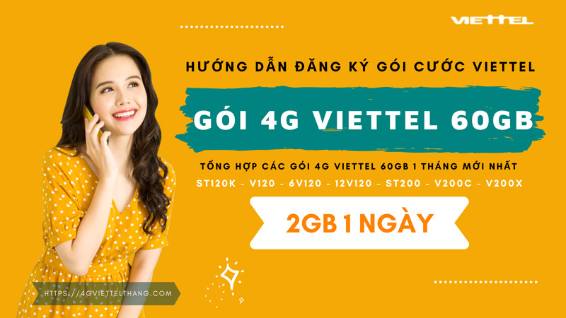 Gói cước 4G Viettel 60Gb 1 tháng