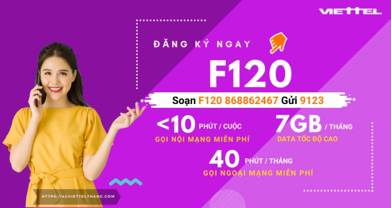 Gói 120k Viettel - F120