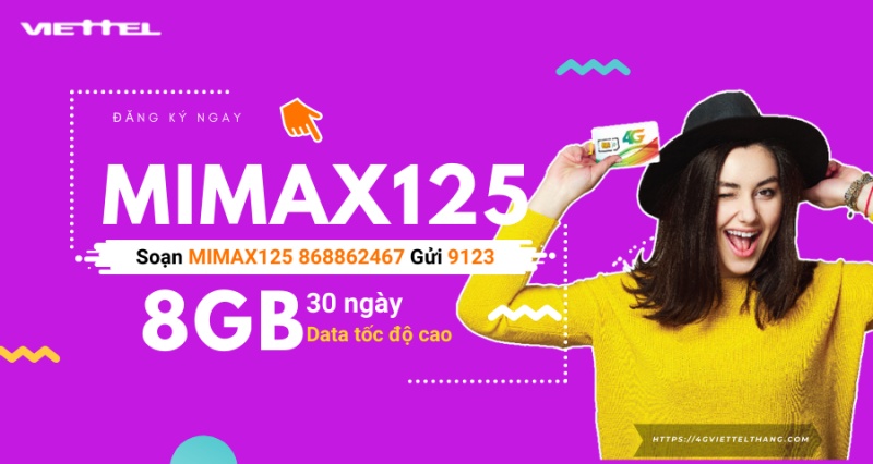 Đăng ký 4g cho thuê bao trả sau Viettel Mimax125