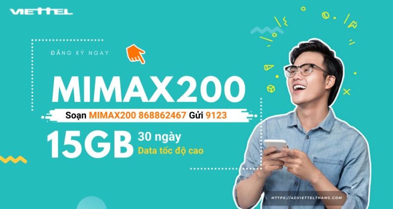 Đăng ký 4g cho thuê bao trả sau Viettel Mimax200