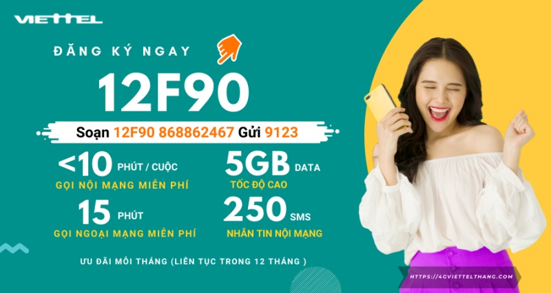 Đăng ký gói 12F90 Viettel