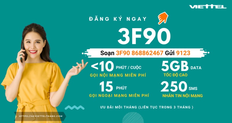 Đăng ký gói 3F90 của Viettel