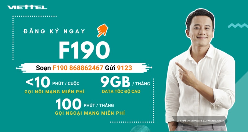 Đăng ký gói F190 của Viettel