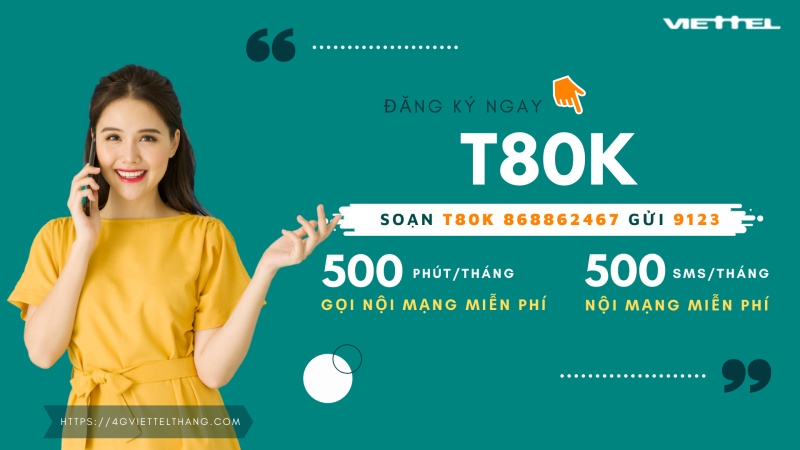 Đăng ký gói cước T80K Viettel