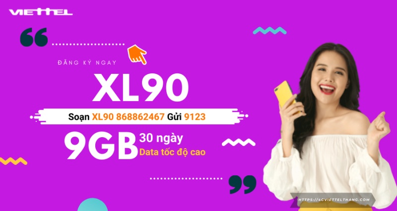 Đăng ký gói 4G XL90 Viettel