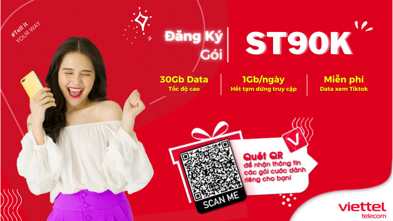 Gói 4G Viettel 30Gb data