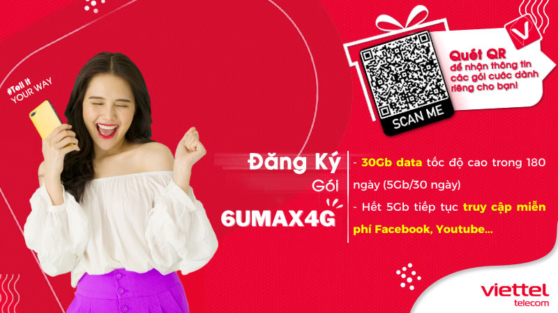 Gói 6umax4G Viettel