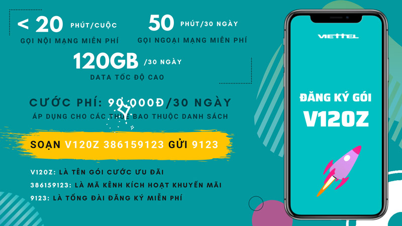 Cách đăng ký gói V120Z Viettel
