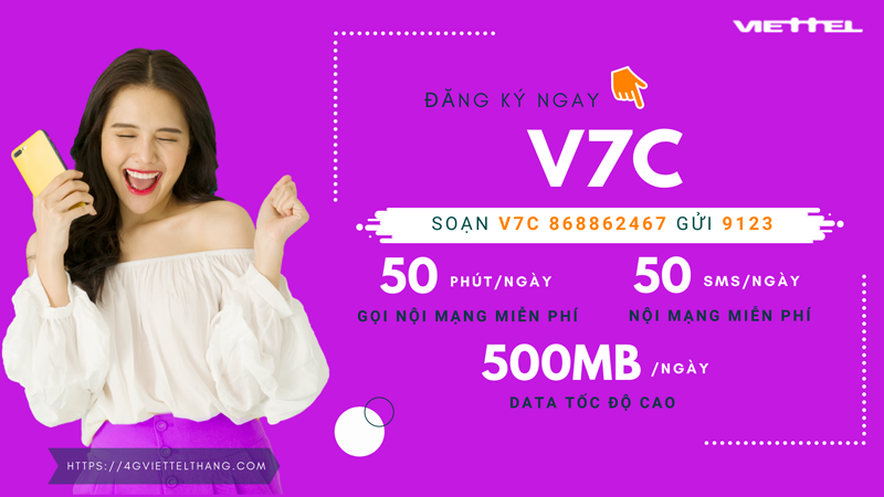 Gói V7C Viettel 7k 1 ngày