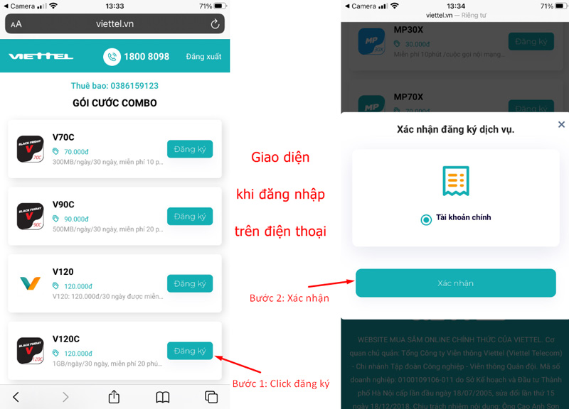 Kiểm tra gói cước Viettel - Mobile