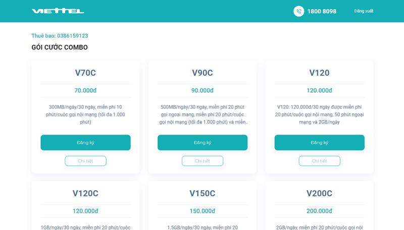 Kiếm tra gói khuyến mãi Viettel