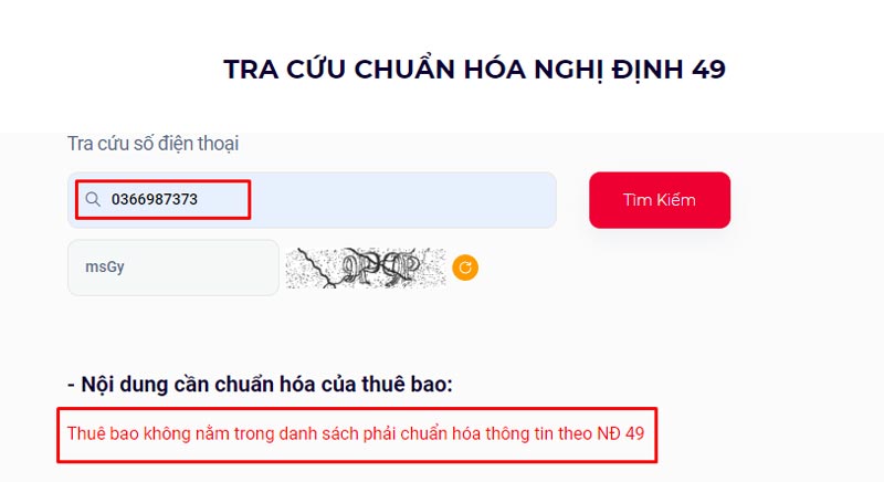 Kiểm tra thông tin thuê bao Viettel